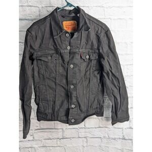 Levi's Jean Denim Jacket Womens Small Black Trucker Button Front Casual Classic
